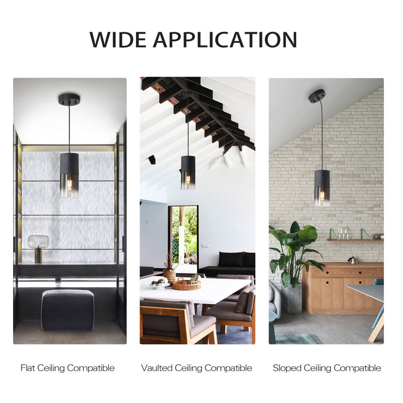 Mercer41 Grishilde 3-Pack Modern Black Pendant Light